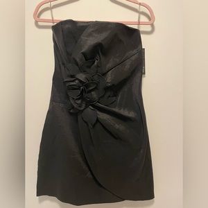 NWT Alyn Paige black strapless dress with floral detail